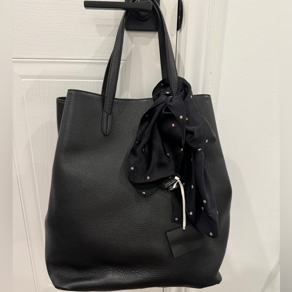 Real leather black purse